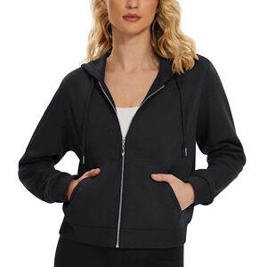 TacVasen‎ Fleece Hoodie Sweater Black Full Zip Sweatshirt Sz XL Women's